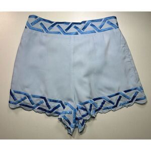 NWT Emily McCarthy High Waist Scallop‎ Shorts Womens Medium Skyway Geo Tencel